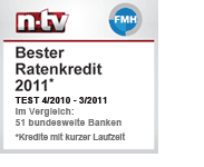 Bester Reatenkredit 2011 - Kurze Laufzeit (n-tv u. FMH 3/2011)
