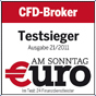 Testsiegel: 1. Platz bester CFD Broker 2011 (Euro am Sonntag)